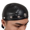 Faux Leather Biker Skull Cap Motorcycle Bandana Head Wrap Du