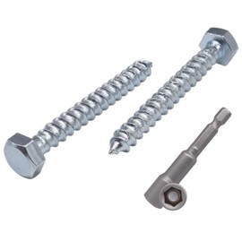 (Pack of 70 pcs) DIN 571 Zinc Plated Steel Hexagon Wood Screws M5 x 40 mm, Coach Screws, Hex Screw, Lag Bolts, Hex Head (70, M5 x 40 mm)