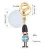Tobestu Cute Sparkle Rhinestone Crystal Guardian Soldier Keychain Pompom Ball