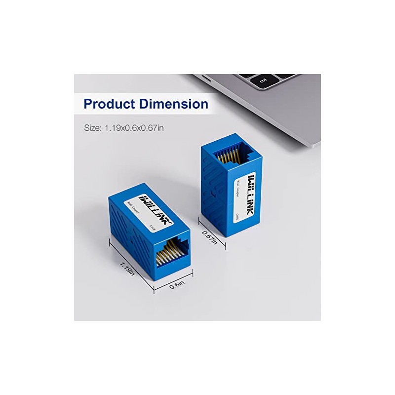 iwillink Acoplador RJ45 Conector Ethernet, Conector RJ45 Hembra a Hembra