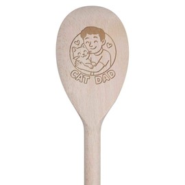 30cm 'Cat Dad' Wooden Cooking Spoon (SO00025633)