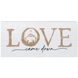 Simply Said, INC Inspire Boards Christmas Decor, Love Came Down at Christmas, Nativity Scene Wall Art, 12 x 5.5 inch Wood Sign, Made in USA, ISB1582