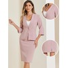 Allegra K Business Skirt Suit Set for Women's 2 Piece