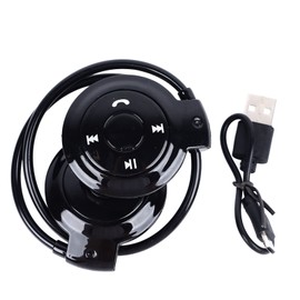 Bluetooth Headphone Clear HiFi Sound Foldable Wrap Around Head Wireless Headset for Running Sports Black