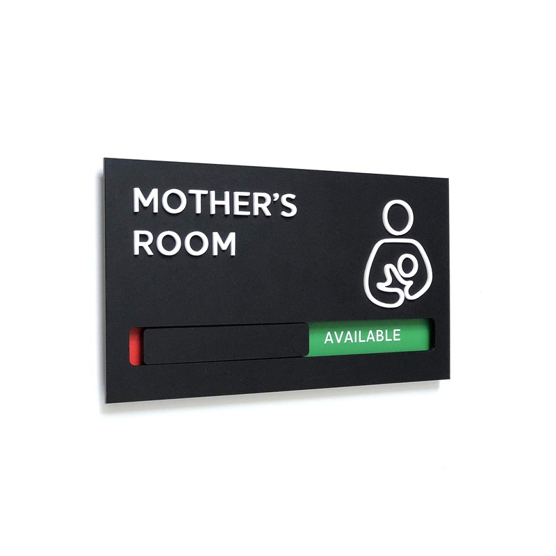 Kubik Letters Mothers Room Sign with Slider for Dual Messages