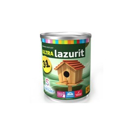Ultra LAZURIT 3in1 Wood Coating, Transparent, Solvent-Based, Indoor/Outdoor (20 Dusty Grey, 0.75 Liters)