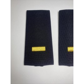 Police Lieutenant Epaulettes, - Gold Embroidery On Navy Fabric- Vel- Cro Closure