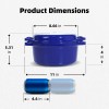 5Qt Enameled Blue Cast Iron With Double Handle Pot Lid