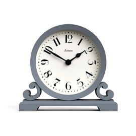 Jones Clocks® Saloon Mantel Clock - Traditional/Classic Design - Bedroom Clock - Living Room Clock - Office Clock - Mantel Clock - Desk Clock - Shelf Clock - Small Clock (Cloud Grey)
