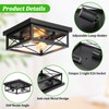 Kondras 2-Light Industrial Square Flush Mount Ceiling Light, Farmhouse Ceiling
