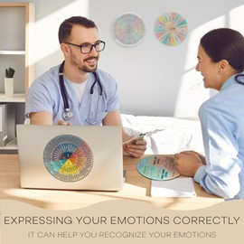 Imán de rueda de Emontion para salud mental: 4 piezas de sentimientos de rueda para consejero escolar, terapeuta de 7 pulgadas, pegatina para terapia de oficina