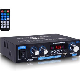 AK35 200W Stereo Amplifier 2.0 Channel Mini Amplifier Stereo Audio Receivers with Bass & Treble Control