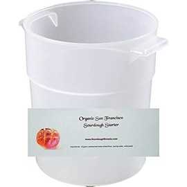 Organic San Francisco Sourdough Bread Starter and 3.5-Quart Dough Rising Bucket with Lid