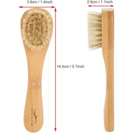 Cepillo de Limpieza Facial, Mango de Madera Cepillo de Limpieza Facial Cepillo de Exfoliación Manual para el Cuidado de la Piel