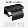 Toilet Paper Holder for Bathroom - Self-Adhesive Ventilated Wall Mount
