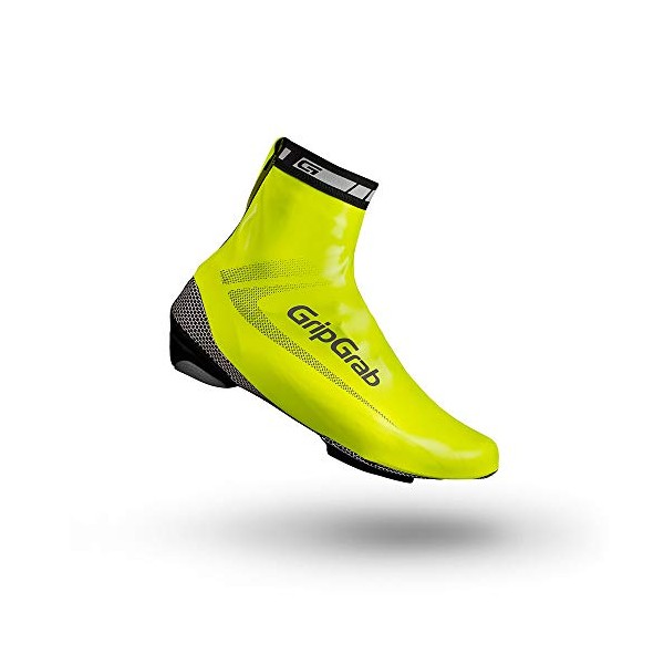 GripGrab Unisex's RaceAqua Road Bike Rain Aero Overshoes Waterproof Windproof Cycling Shoe-Covers Sleek Tight Fitting Gaiters, Yellow Hi-Vis, S (EU 38/39-UK 5.5/6)