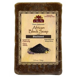 Okay | African Black Soap with Blackseed | For All Skin Types | Cleanses and Exfoliates | Nourishes and Heals | Free of Sulfate, Silicone & Paraben | 5.5 oz