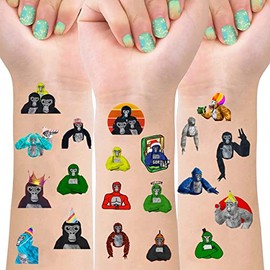 8 Sheets Temporary Tattoos Stickers for Kids Party Supplies for Gorilla Tag Birthday Decorations