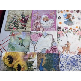 Unbranded Paper Napkins For Decoupage Crafting LOT Of 16 Styles
