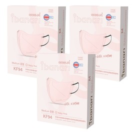 Ibanari Air Yellow Dust Protection Mask Medium KF94, 10-Pack, 3 Packs, Baby Pink / 아이바나리 에어 황사 방역용 마스크 중형 KF94, 10개입, 3개, 베이비핑크