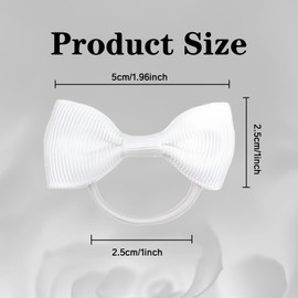 20 Pieces White Hair Accessories, Whites Hair Bow, Whites Bows for Hair, Girls Bobbles Bows School Bands, Elastics Hair Bands for Girls, Small Ribbon Clips Hairbands Holder Set (White)