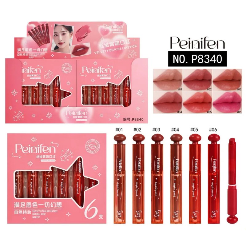 Juego De 6 Nuevos Lápices Labiales Con Acabado Mate