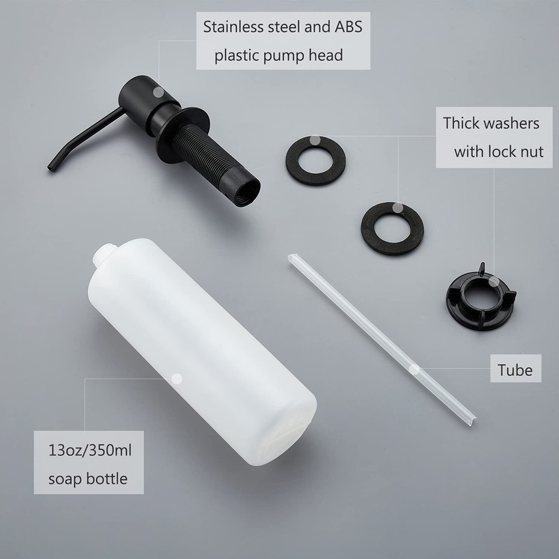 Soap Dispenser for Kitchen Sink Matte Black, Lotion Dispenser for