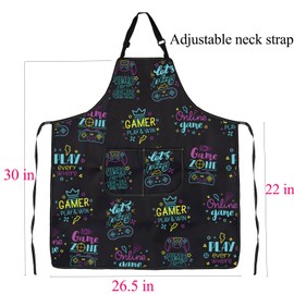 BNQL Gamer Apron Gamer Gifts Game Lover Gifts Video Game Apron Funny Gaming Aprons for Grilling Video Game Cooking Apron