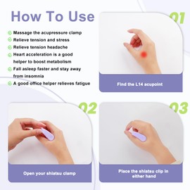 Pack of 4 Acupressure Clips for Panic Attacks & Pain Massage Acupressure Clip Portable L14 Pressure Point Aid for Headaches, Stress, Anxiety