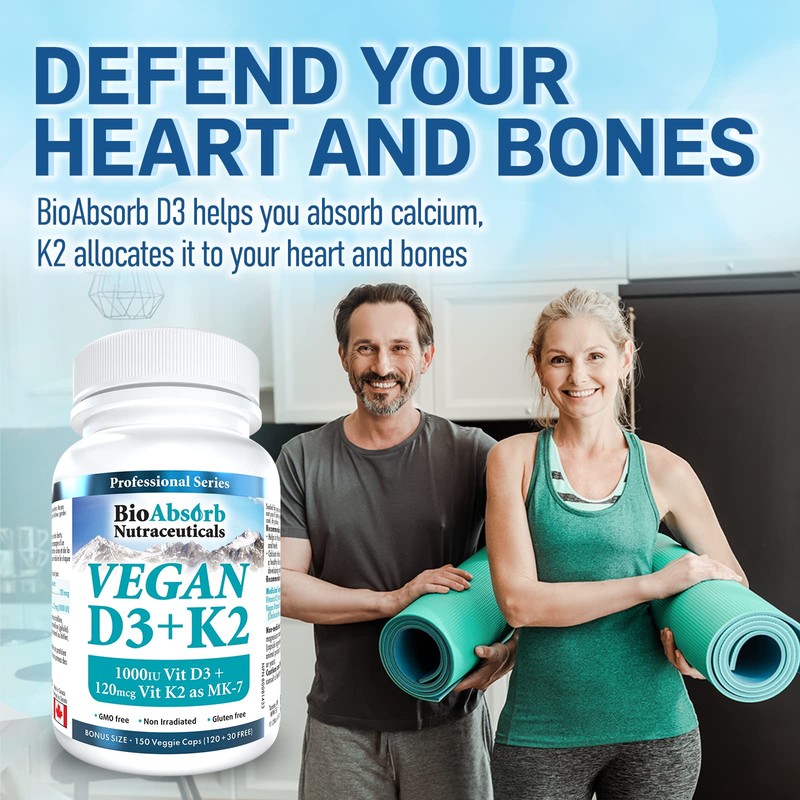 Vegan Vitamin D3 1000 IU + Vitamin K2 MK-7 Form