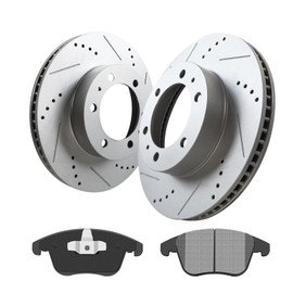 EXPPOWER Front Brake Kit - 12.56" Front Disc Rotors Ceramic Brake Pads Replacement for 6-Lug Toyota 4Runner Tacoma FJ Cruiser
