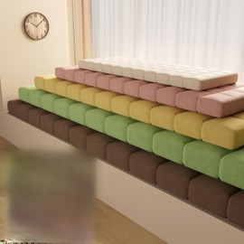 Royal Shade Custom Tufted Window Seat Cushion – Modern Grid-Stitched Bench Pad with Faux Suede Cover and 70D Foam, Made-to-Order in Any Size, Color, or Thickness (1.4 Inch Thick)