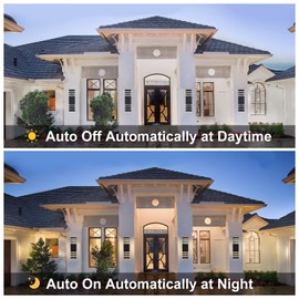 BOXCUPIN Dusk to Dawn Outdoor Wall Lights 2 Pack, IP65 Waterproof Modern Exterior Light Fixture, 3000K Warm White 3-Layer Up and Down Outdoor Wall Sconce for House Front Porch Garage