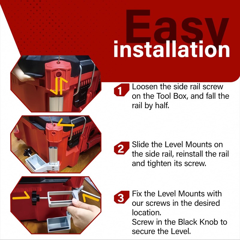 TPDL Extension Level Mount Holder Compatible with Milwaukee Packout Tool