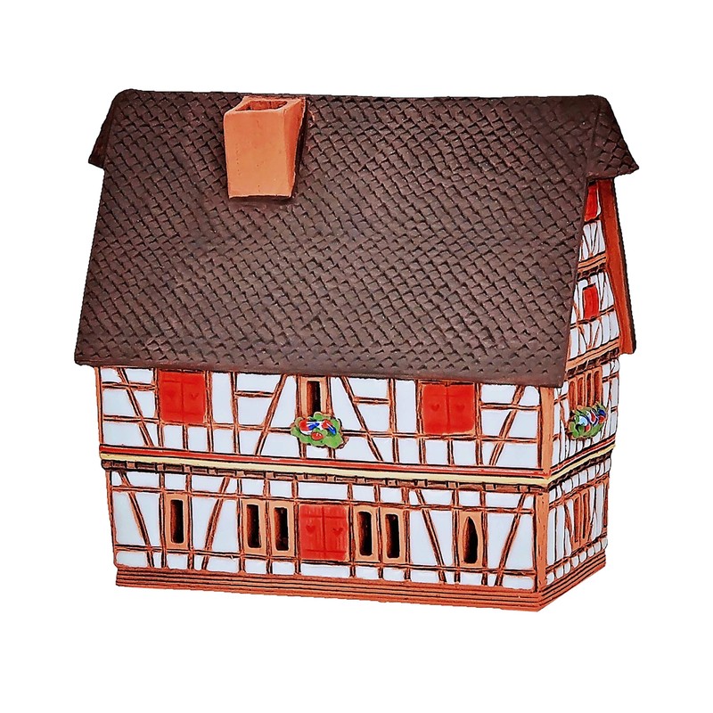 Ceramic Miniature Aroma House Incense Burner Germany Town Hall in