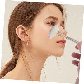 WOONEKY 10pcs Fan Makeup Brush Acid Applicator Highlighter Brushes for Women for for Travel the Go Touch Ups Facial Essentials