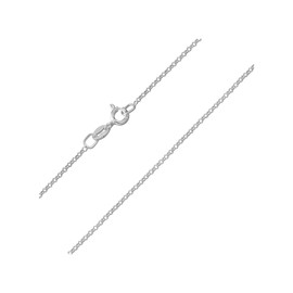 Designer Inspirations Boutique 18" Inch Sterling Silver 1.3 mm Thick Round Belcher/Rolo Chain Necklace for Women Men Unisex - Fine Silver Chain - Weight: 1.4 Grams -