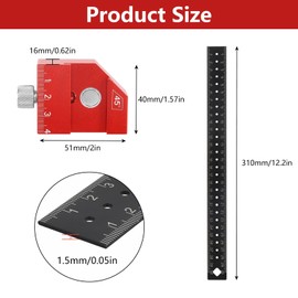 Combination Square Set, Marking Gauge 300 mm, Scribing Tool of 45°, 90° Stop Ruler for Marking, Made of Metal with Ruler Stop, Carpenter's Square for Woodworking, DIY, Crafts