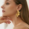 Gold Statement Earrings For Women 18K Gold Plated Sectored Flower