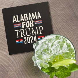 Unbranded Alabama USA State For Trump President 2024 4'' X 4'' Square Wooden Coaster