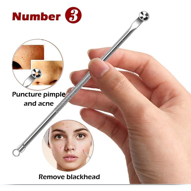 Blackhead Remover Comedone Squeezer Set, elloLife Blackhead Remover with Stainless
