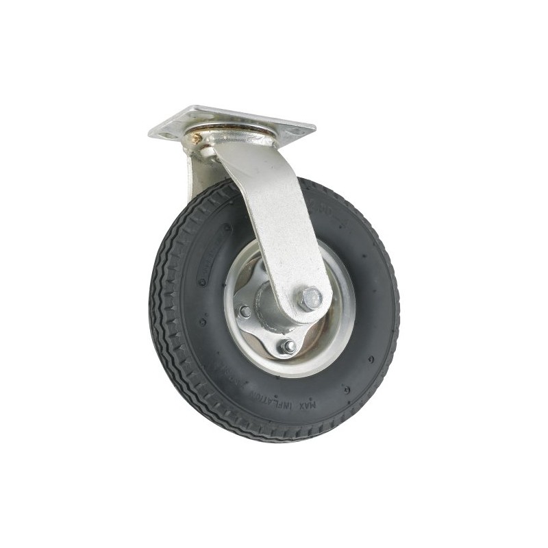 Titan 8" Pneumatic Rubber Swivel Plate Caster Wheel, 310-lb. Capacity,