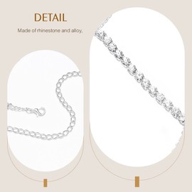 GEMILY Rhinestone Chest Chains Layered Bra Chain Jewelry Sparkly Rave Boho Body Accessores for Women (B-Silver)