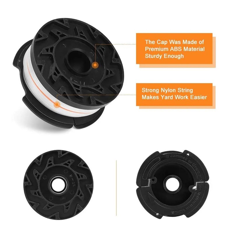 JINHENB 6 Pieces Strimmer Spool Line for Black and Decker,
