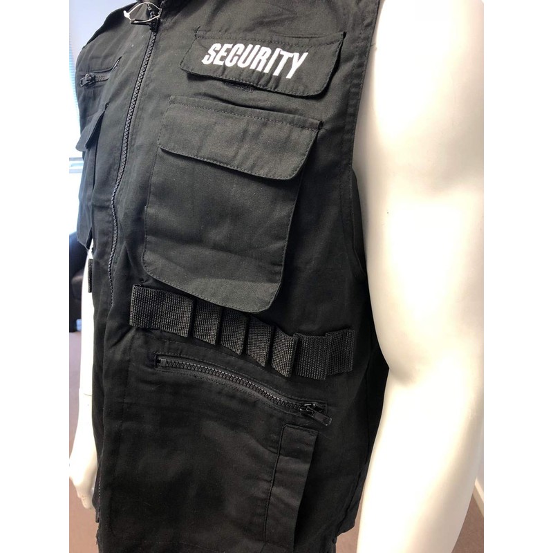 BACKBONE Men's Security Vest with SECURITY Embroidery - Durable 8-Pocket