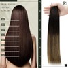 RUNATURE Tape in Hair Extensions Human Hair Natural Black to