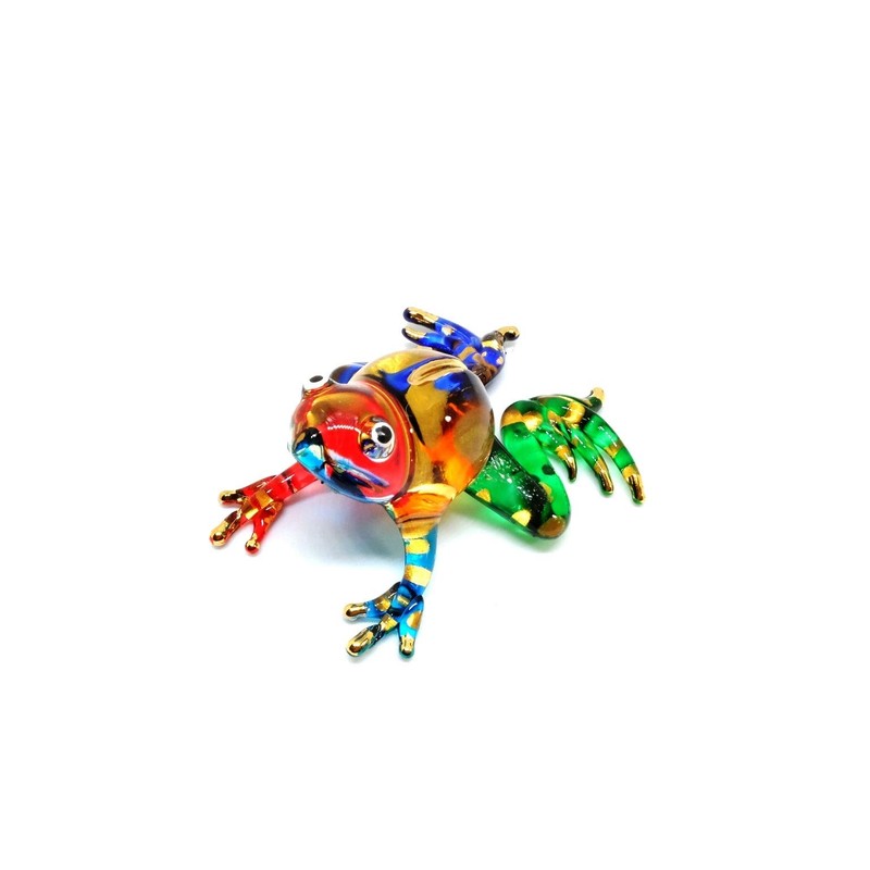 Handmade Frog Art Glass Blown Reptiles Animal Figurine