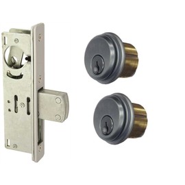EM-D-KAY Storefront Door Mortise Lock Deadbolt & Cylinder Combo, Adams Rite Cam, Aluminum (1-1/8" Backset) (31/32")