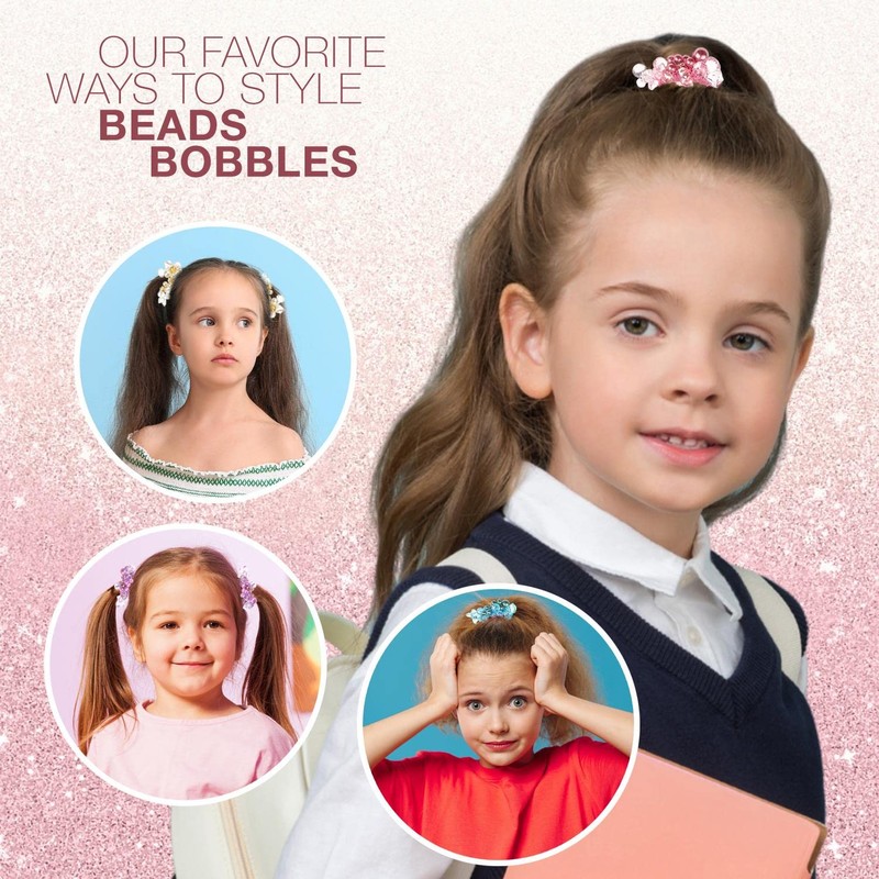 BasicSense Beads Double Elastic Bobbles Ponytail Holder Hair Ties Band