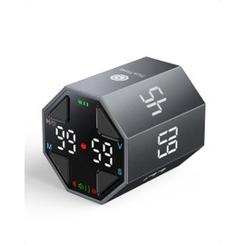 Octagon Pomodoro Timer, Desk Productivity Cube Timer, ADHD Timer, Custom Pomodoro, Pause & Resume, Mute, Vibrate & Adjustable Sound Alert, 3/5/10/15/30/45/60min & Custom Countdown, Gray